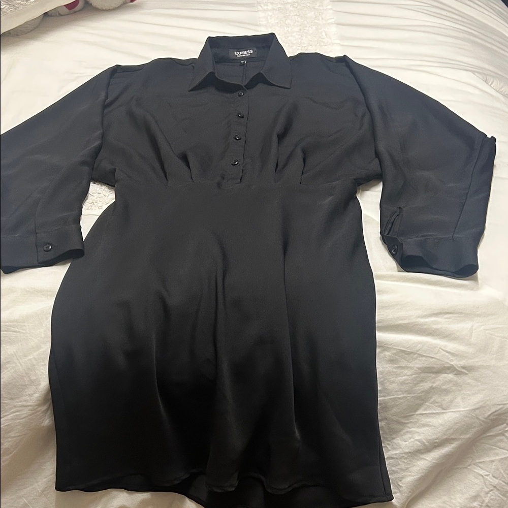Express Black Long Sleeve Dress